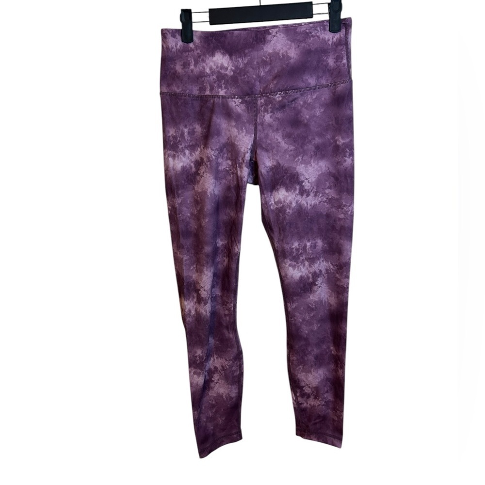 90 Degrees By Reflex Purple Tie Dye 7/8 Active Leggings